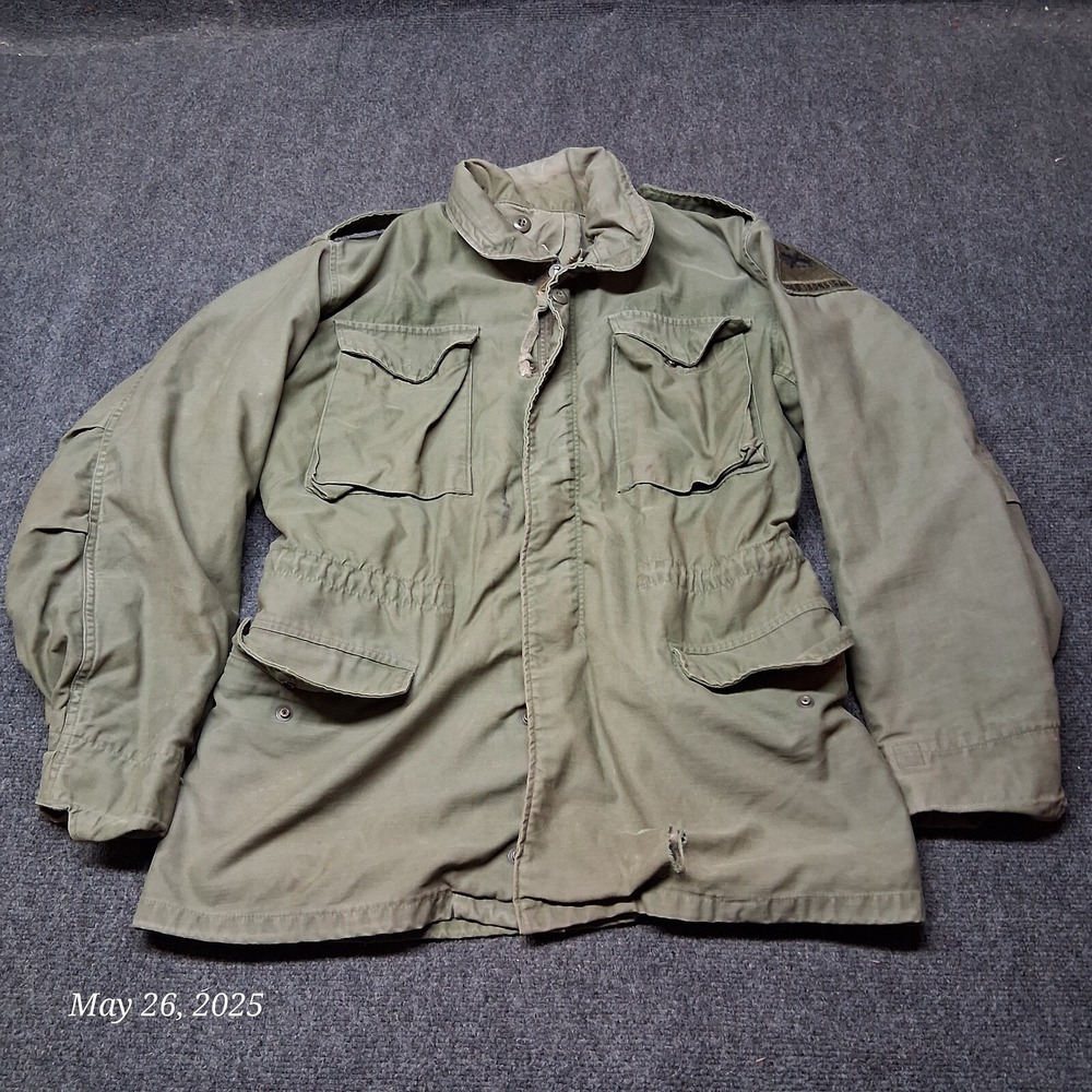 VTG M65 US Army Jacket‎ Small Regular Old Ironside Patch Og-107